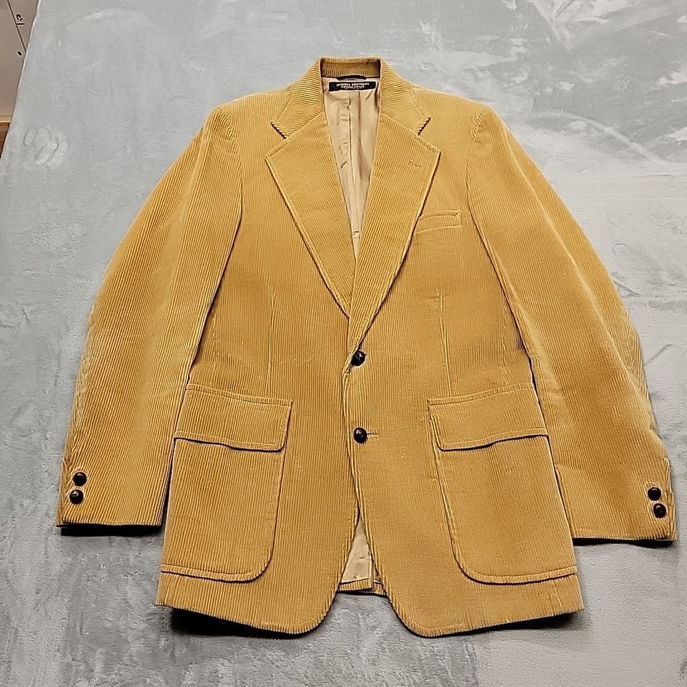 VTG Brooks Brothers Jacket Mens Tan Brooksgate Corduroy Blazer Sport Coat